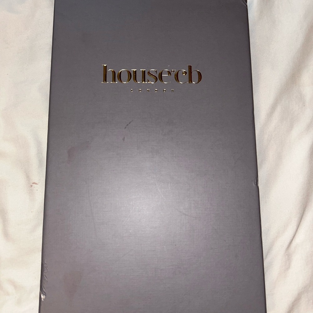House of CB pink dress with slit on side